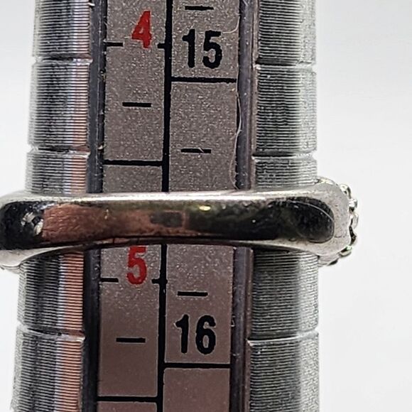 Avon Art Deco Silver Tone & Clear CZ Ring (4.75) - Picture 8 of 8